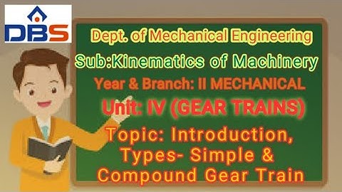 Kinematics of Machinery - Unit-IV Gears (Part 7)