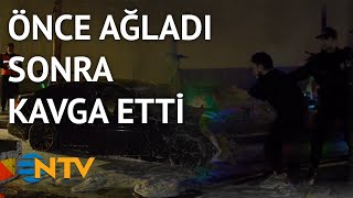 Otomobilini Yanarken Görünce Sinir Krizi Geçirdi