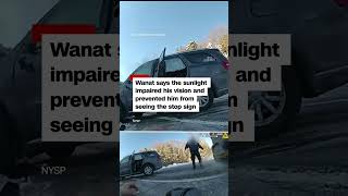 Video shows the moment New York State Police Trooper patrol car was struck by another vehicle