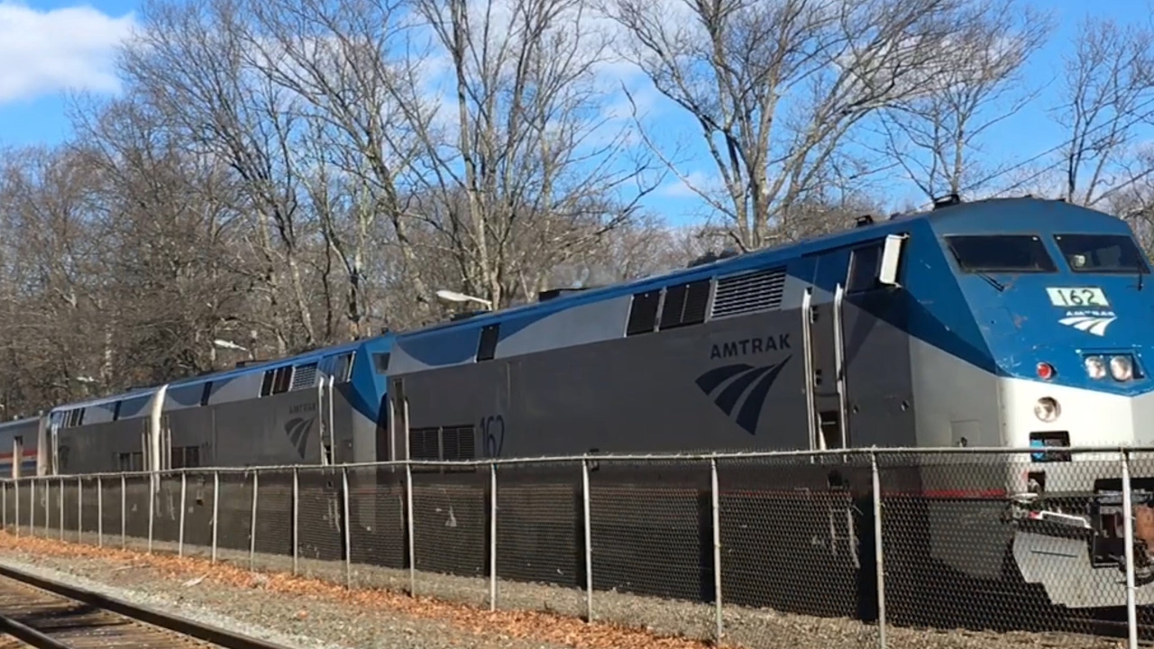 Amtrak 449 with a triple header, MBTA 2507, and Worcester Main line