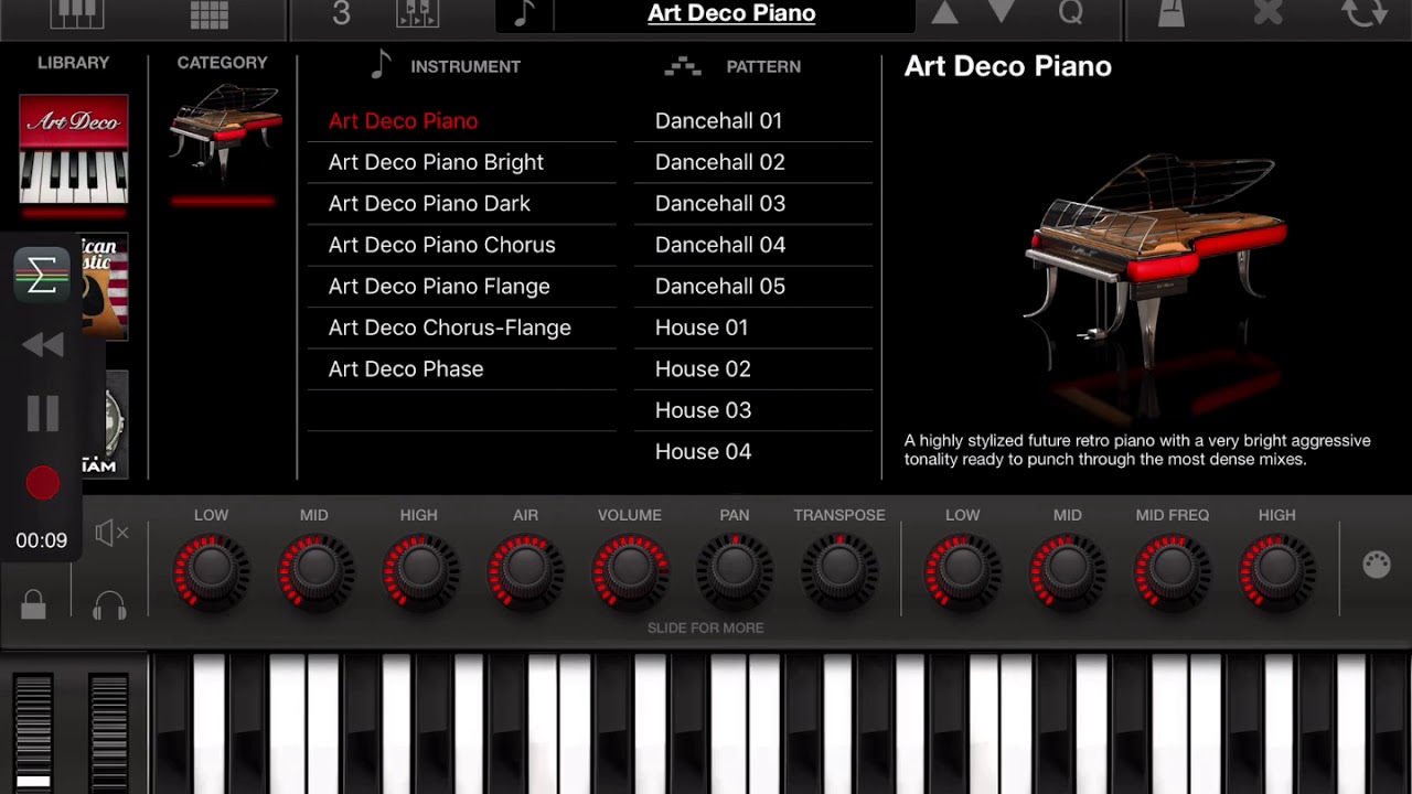 Art Deco Piano All HQ app SampleTank (iPad5 - Zé Osório)