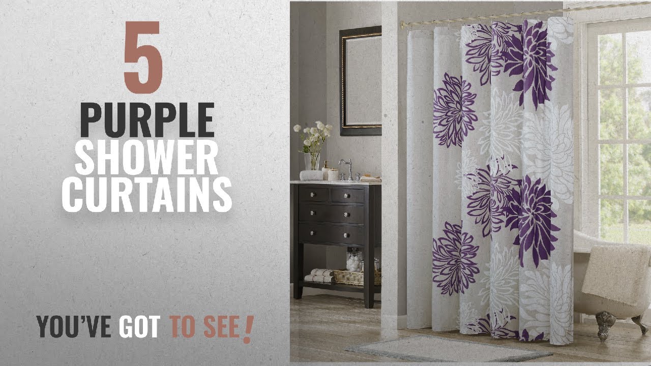 Top 10 Purple Shower Curtains [2018]: Comfort Spaces – Enya Shower Curtain – Purple, Grey –