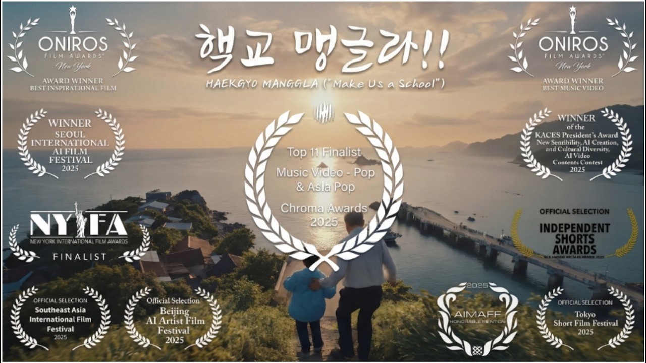 🏆 AI국제영화제 수상작 | "학교를 만들어주세요" 5가구 섬마을의 기적 (학교 맹글라)