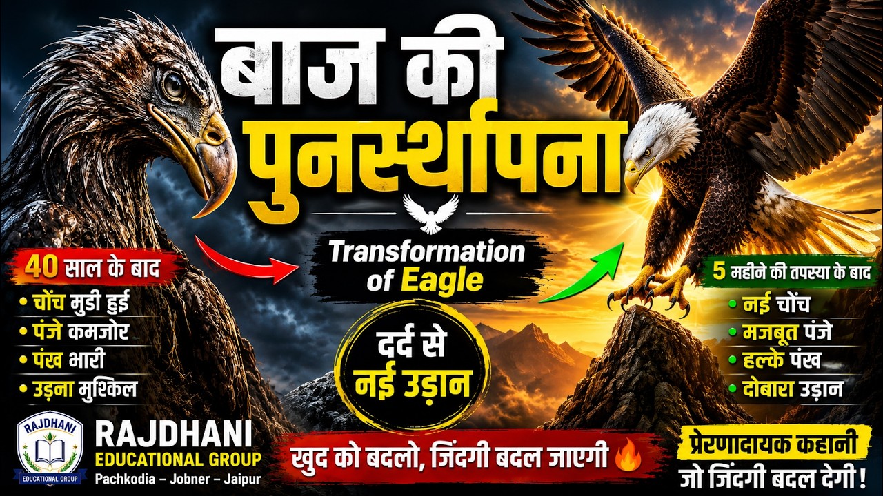 बाज की पुनर्स्थापना 🦅 | Transformation of Eagle | खुद को बदलो, जिंदगी बदल जाएगी 🔥