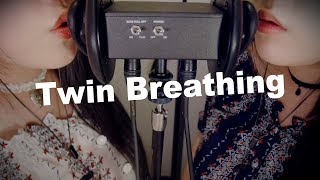 ASMR Twin Breathing & Ear Blowing with Inhaling 😂