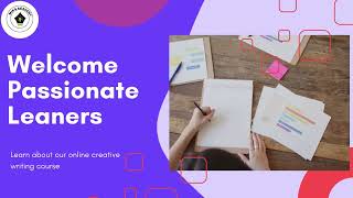 Creative writing course for beginners (4week plan)