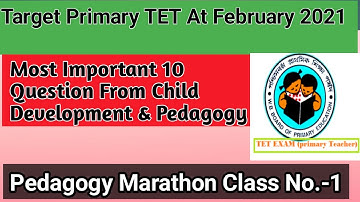 Primary tet exam preparation || wb primary tet 2020 cdp practice set || primary tet cdp question
