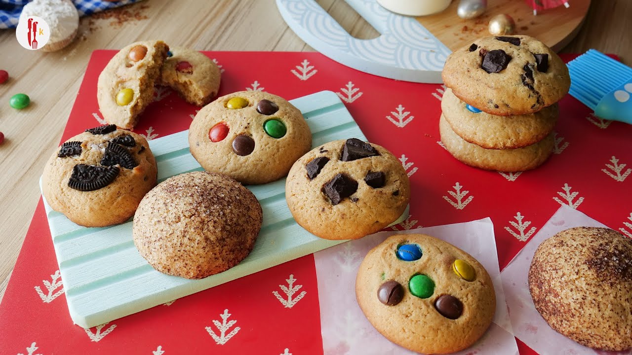 Cookies 4-Ways with one Dough Without Oven by Food Fusion Kids
