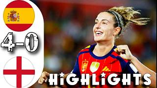 Spain vs England 4-0 Highlights | Femenino Resumen del hoy | Women's world cup Qualification Match