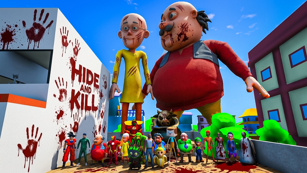 FRANKLIN PLAY HIDE AND KILL WITH MOTU PATLU FRIENDS IN INDIAN BIKES DRIVING 3D #indianbikedriving3d