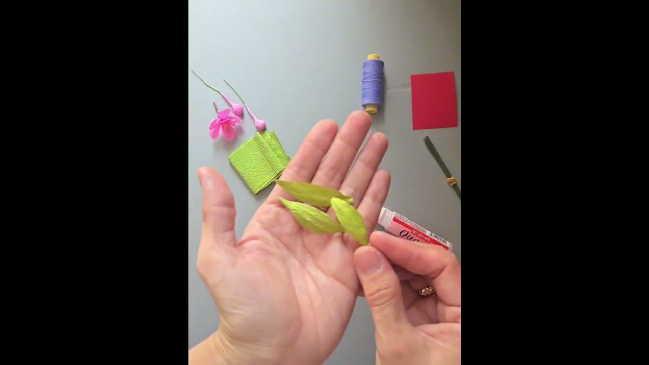 Hướng dẫn làm cành hoa Đào I Crepe Paper Cherry Blossom