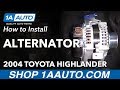 How to Replace Alternator 2004-07 Toyota Highlander L4 2-4L