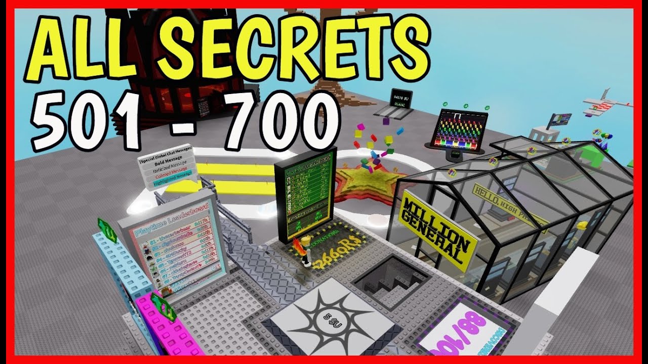 SECRET UNIVERSE Roblox ALL SECRETS [ Difficulty 501 - 700 ] - YouTube