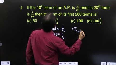 If the 10th term of an A.P. is 1/20 and its 20th term is 1/10 then the sum of its first 200 terms is