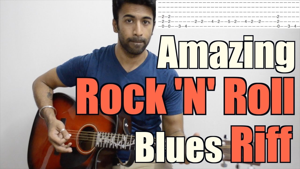 Amazing Rock 'N' Roll Blues Riff - Acoustic Guitar Lesson (With Backing ...