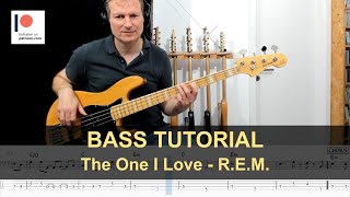 The One I Love - R.e.m. Bass Tutorial (Sheet + Tabs)