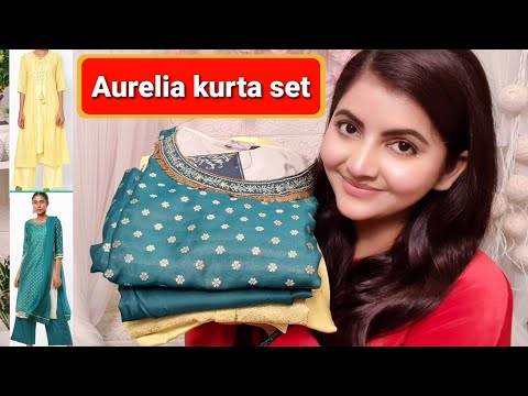 Ajio haul |Aurelia suit set for teej rakshabandhan | RARA |affordable designer kurta palazzo dupatta