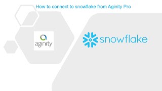 Connecting To Snowflake From Aginity Pro
