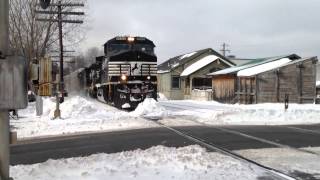 Yet another train hits a big snow pile!!!!