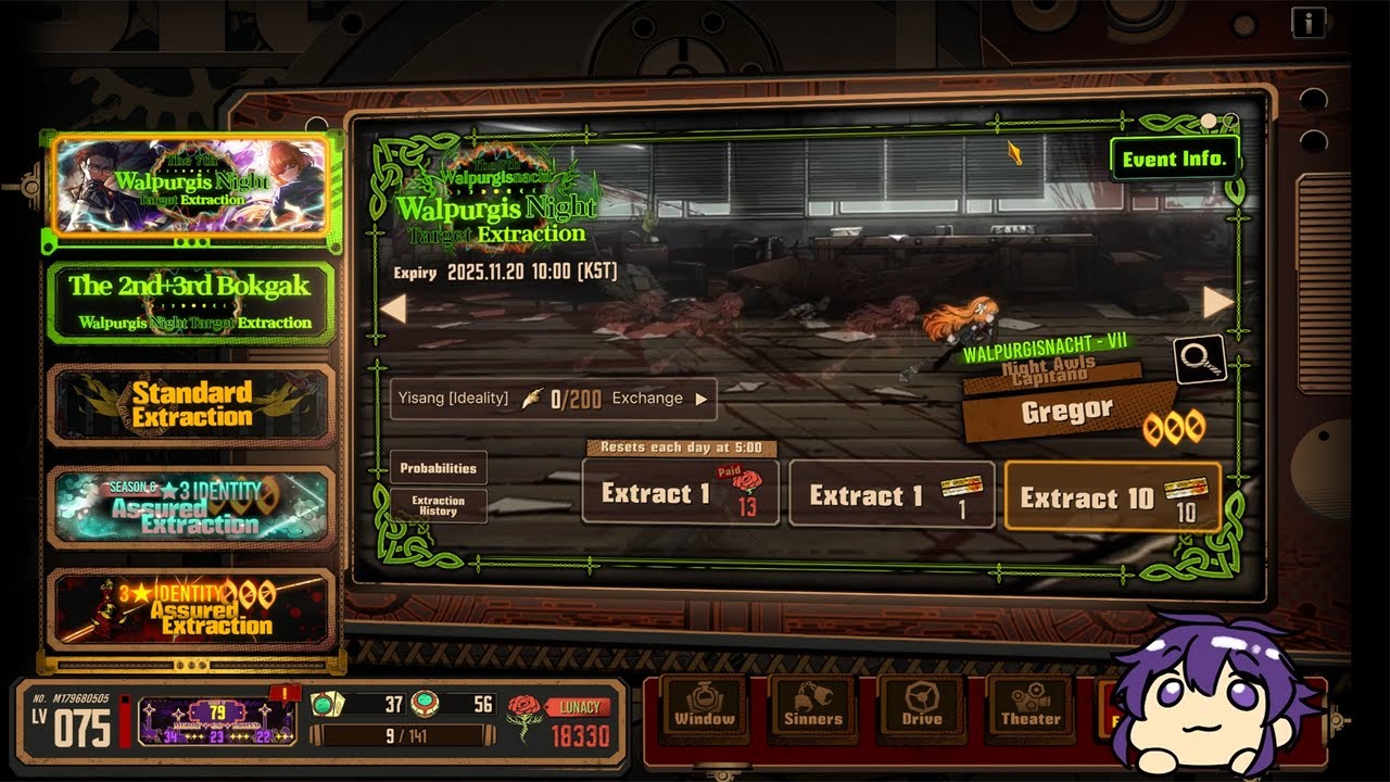 Limbus Company 7th Walpurgis Night pulls + MD [New IDs Try Out / Twitch VOD]