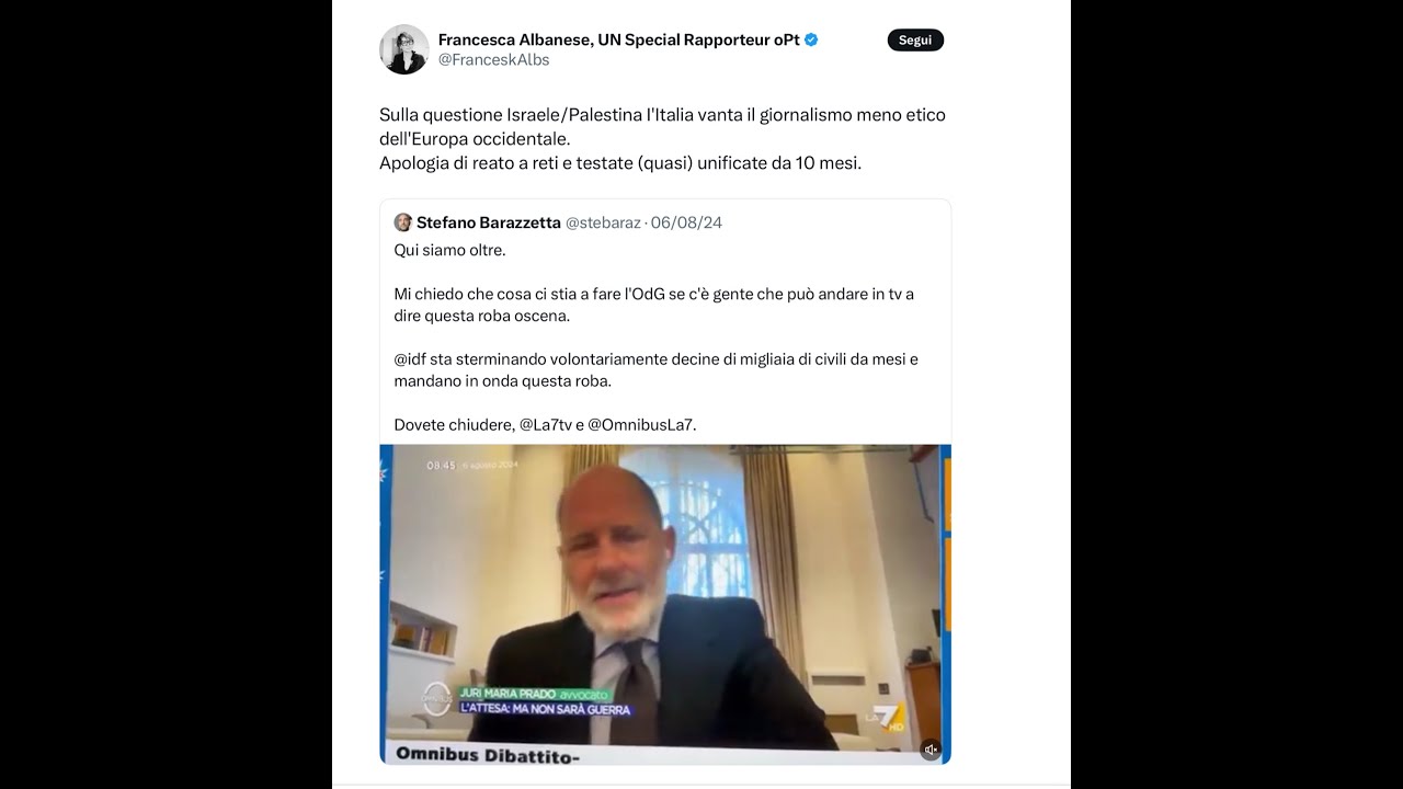 Francesca Albanese e il suo “diritto di critica”. In nome del popolo italiano.