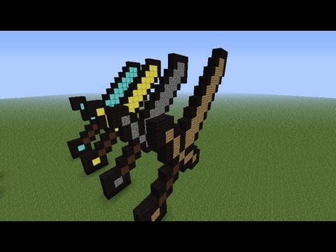 Minecraft How To Make A Sword Statue Youtube
