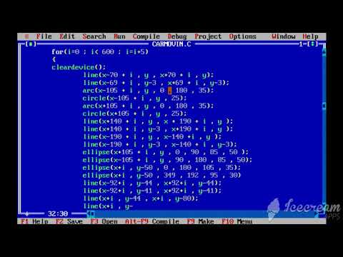 C program for moving car in computer graphics