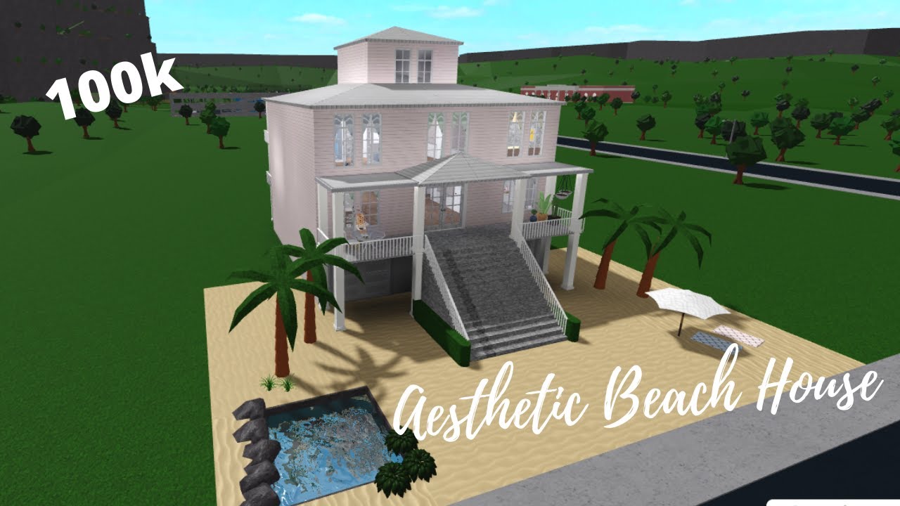 Bloxburg Aesthetic Beach House Speed Build