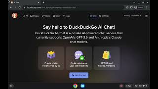 Chromebookrun Openai Gpt3.5 Turbo Claude 1.2 Instant In Google Chrome Browser With Duckduckgo Ai