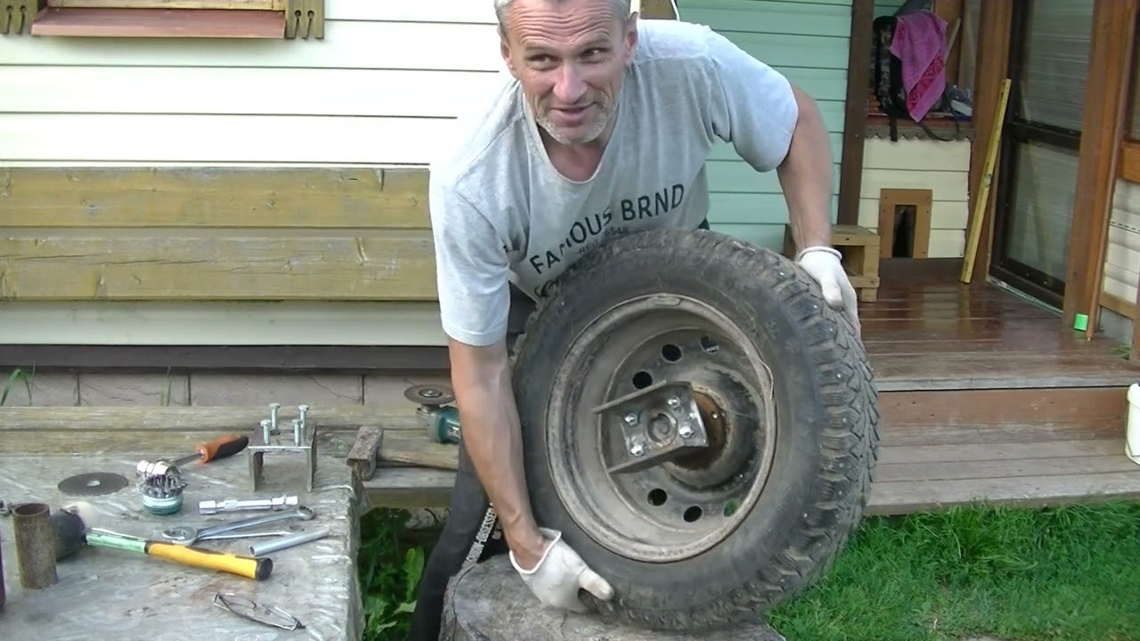 Микро-трактор из мотоблока. Первая сборка и испытание.