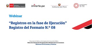 Registros en la fase de Ejecución  Formato N.° 08