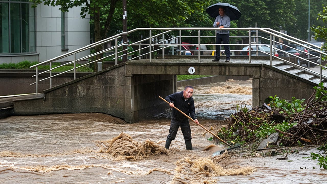 Street Drain Emergency Storm Drains Blocked After Heavy Rain - YouTube