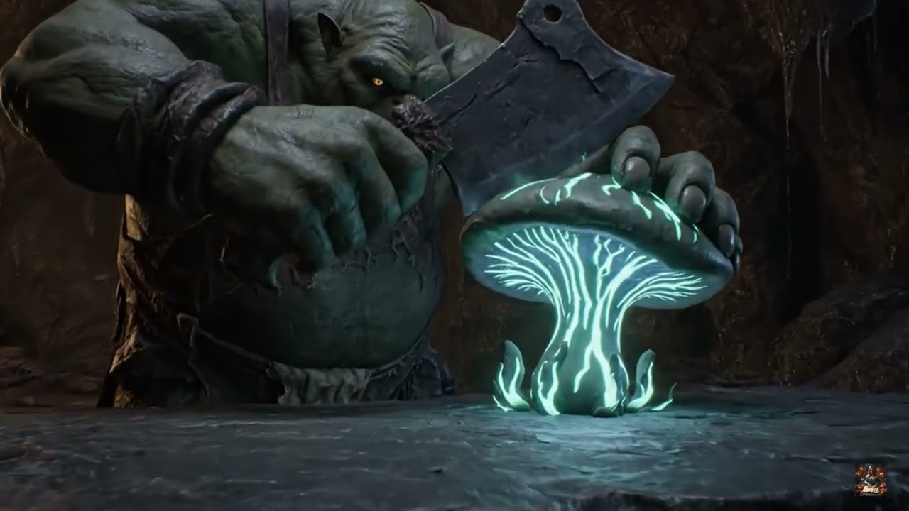 Troll Butcher Slices a Giant Glowing Mushroom | Fantasy ASMR for Sleep & Relaxation
