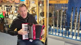 Mark playing a 2nd hand Hohner 48 Bass Bravo II Piano Accordion @ Hobgoblin Music Birmingham