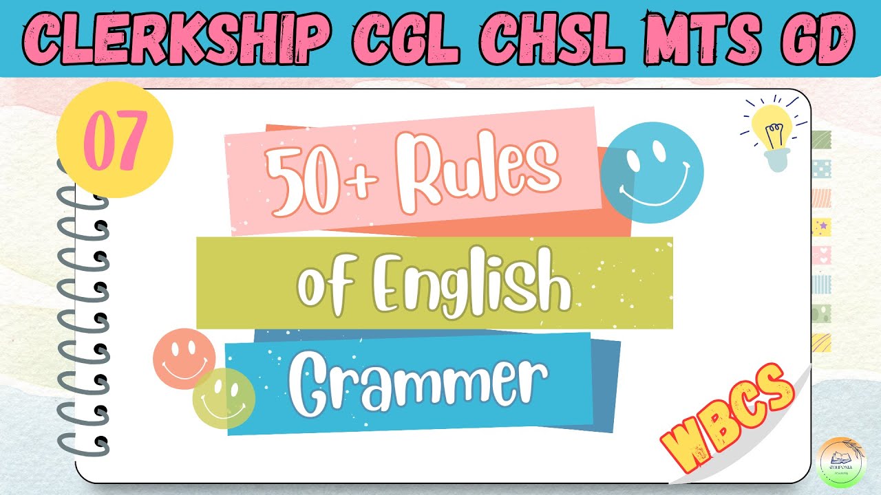 Class 07 I important Grammar rules I English class in bengali I WBCS CLERKSHIP CGL CHSL MTS EduPonia