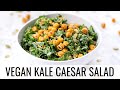 Vegan Kale Caesar Salad w/ Crispy Chickpeas | HEALTHY DINNER IDEA