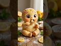 Cute Lemon Cookie Baby Eating 🍋🍪 So Adorable! #shorts