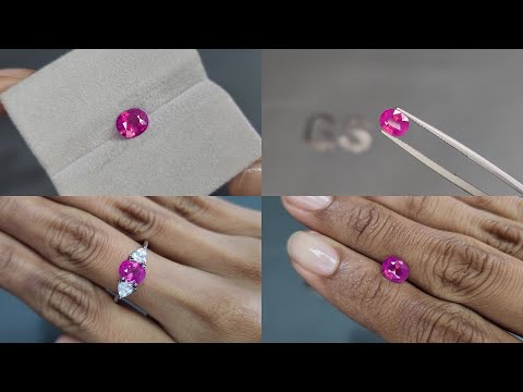 Unheated sapphire Hot Pink rutile silk effect 1.13 carats, Sri Lanka Video  № 1