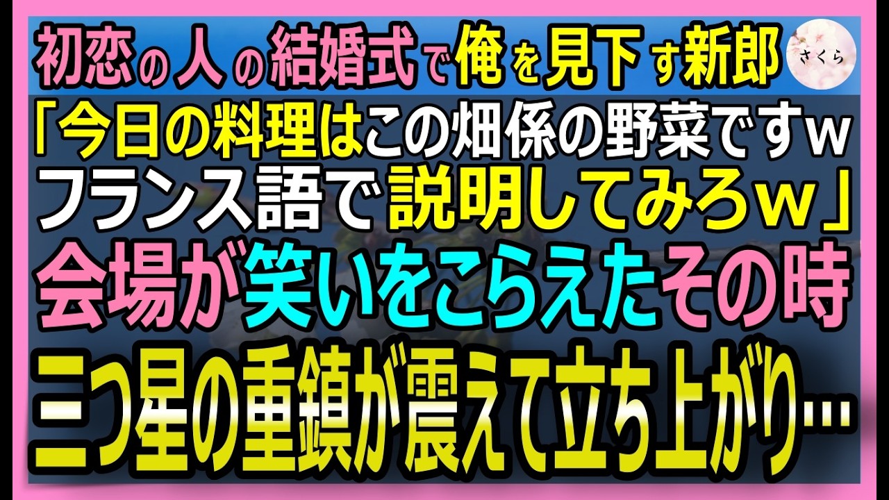 【感動する話】南仏三つ星と王族の食卓で火を任された男だが訳あって宿の畑係の俺。初恋の人の結婚式で新郎「畑係にフランス語で説明させろｗ」→主賓が震えて立ち…【いい話・スカッと・スカッとする話・朗読】