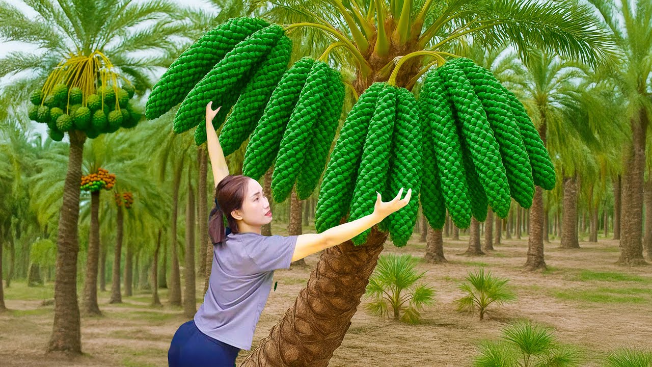 Harvesting +1000kg Rare Green Bells From Giant Tree | Crack The Sugar Shell, Reveal Golden Seeds