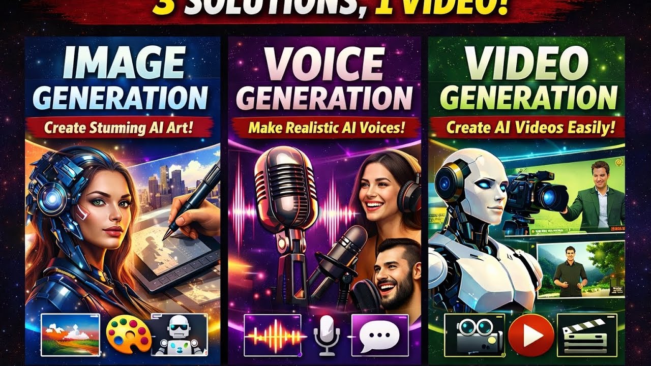 AI Se Voice Over, Image Generate Aur Image Se Video Kaise Banaye? 😱 | One Video 3 Solutions