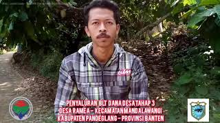 Penyaluran BLT DD Tahap 3, Desa Ramea, Kecamatan Mandalawangi, Pandeglang, Banten, Indonesia