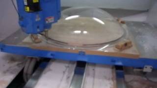 Φ1200mmフリーブロー透明2mmアクリル正田NC加工・4倍速