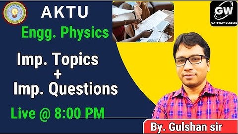 Physics Important Questions I Important Topics I AKTU I GATEWAY CLASSES