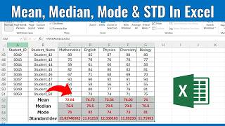 Calculate Mean Median Mode and Standard Deviation in Excel