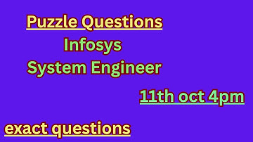 Infosys 2025 puzzle questions and answers | #infosys #aptitude #campus #cse #placement #test #iit