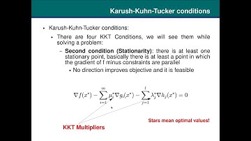 Course on the Statistical Learning Theory: 16 Karush-Kuhn-Tucker conditions/multipliers