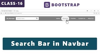 Search Bar in Navbar in Bootstrap - Bootstrap Tutorials for Beginners(Urdu/Hindi)-Class 16
