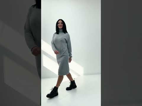 Тепле ангоровое плаття міді з горлом "Amina", видео 1