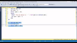 Basic Overview On How to  Write While Loop Condition using SQL Server Development